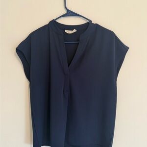 MELLODAY Navy V-Neck Blouse